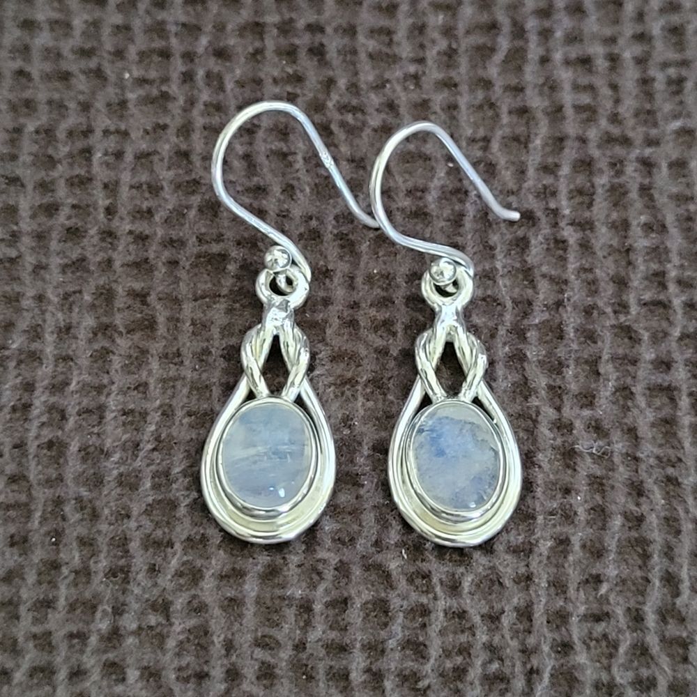 Shivam Silver Moonstone🌙 Earrings - Picture 7 of 14